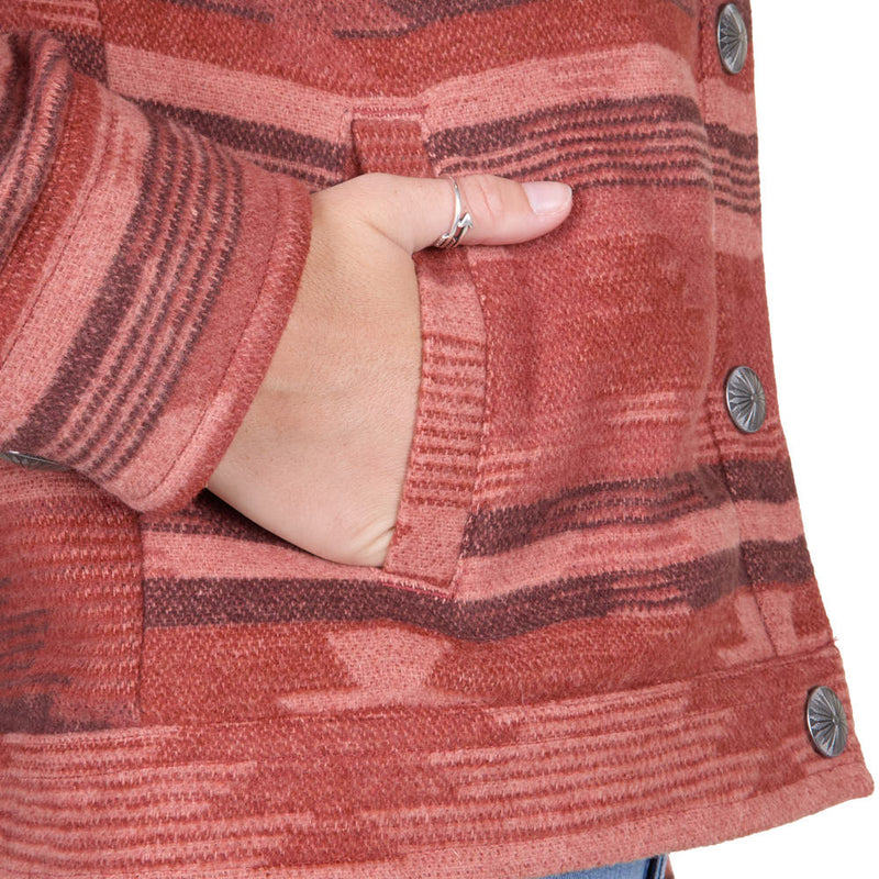 Cruel Denim Women's Red Jacquard Stud Jacket