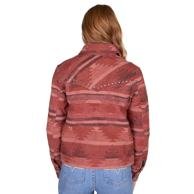 Cruel Denim Women's Red Jacquard Stud Jacket