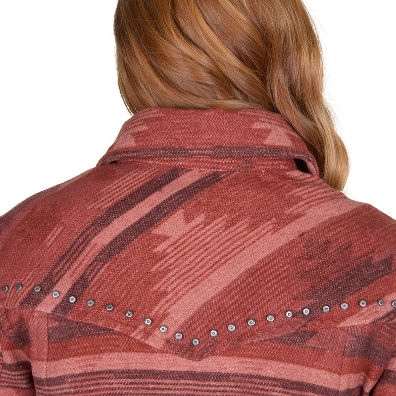 Cruel Denim Women's Red Jacquard Stud Jacket
