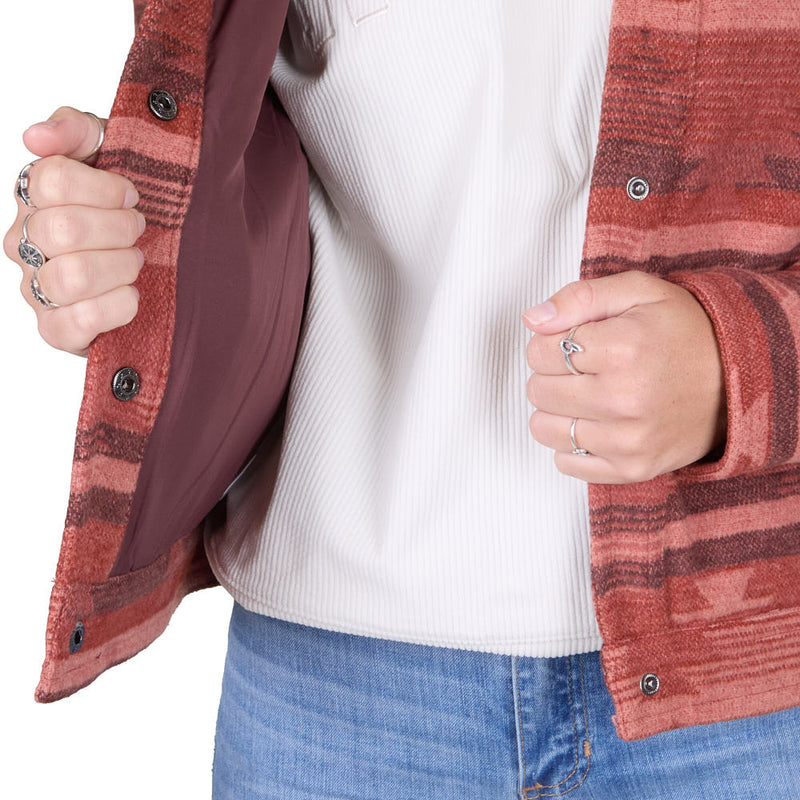 Cruel Denim Women's Red Jacquard Stud Jacket