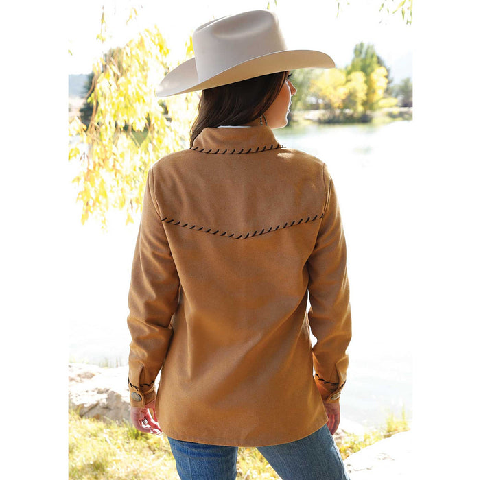 Cruel Denim Women's Brown Tweed Shirt Jacket