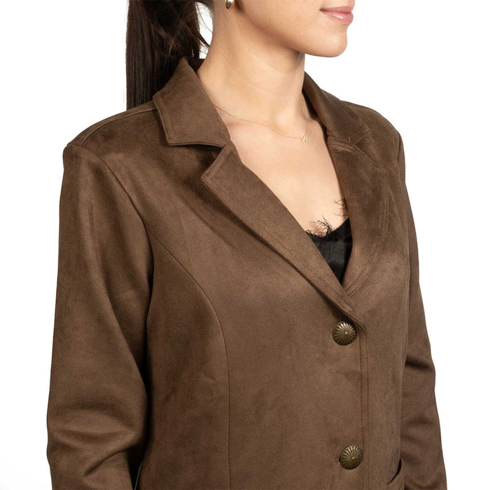 Cruel Denim Women's Brown Faux Suede Blazer