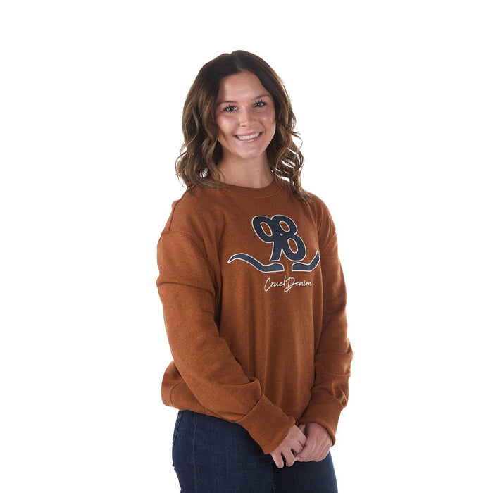 Cruel Denim Women's Brown Logo Applique Sweatshirt
