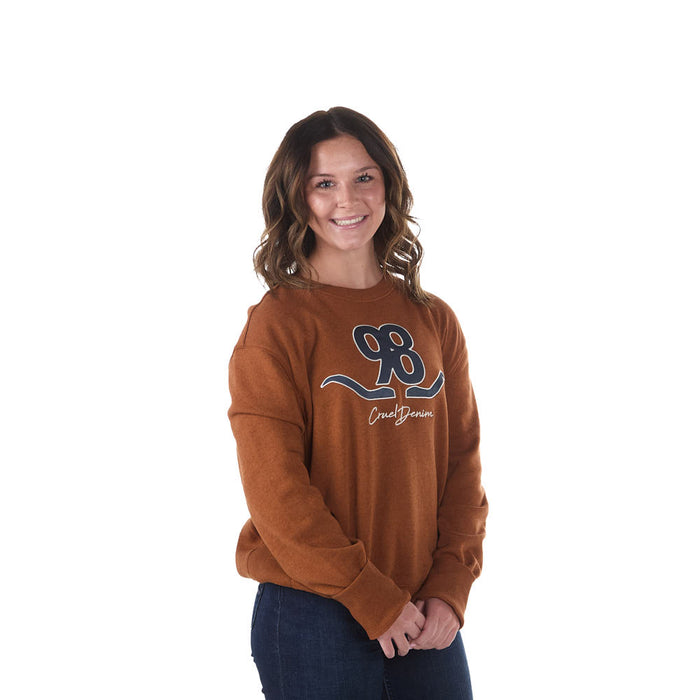 Cruel Denim Women's Brown Logo Applique Sweatshirt