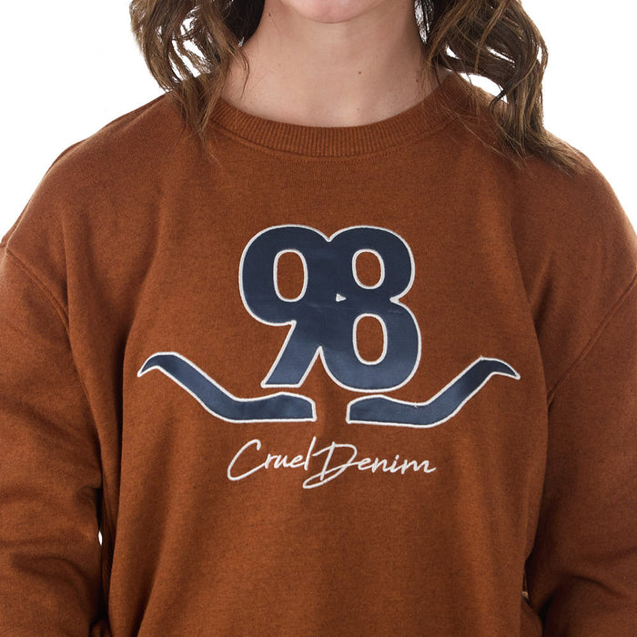 Cruel Denim Women's Brown Logo Applique Sweatshirt
