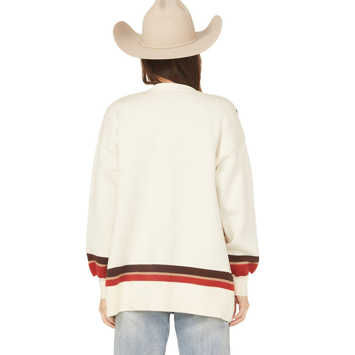 Cruel Denim Women's Cream Rodeo Sweater Cardigan