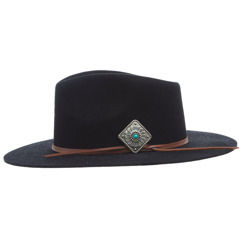 Charlie 1 Horse Black Lone Butte 3in Brim Wool Fashion Hat