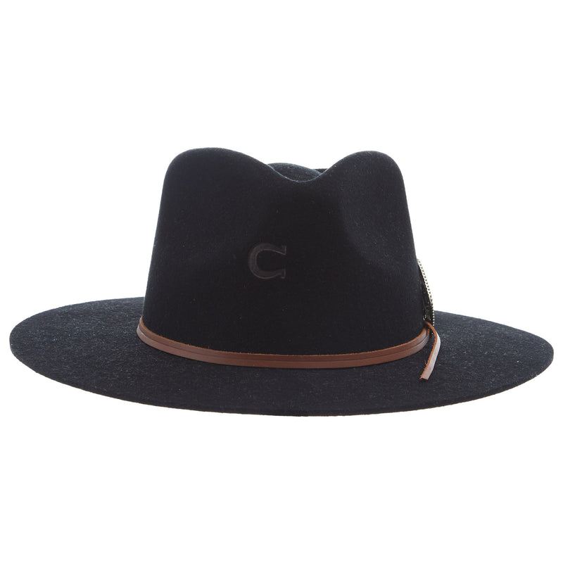 Charlie 1 Horse Black Lone Butte 3in Brim Wool Fashion Hat