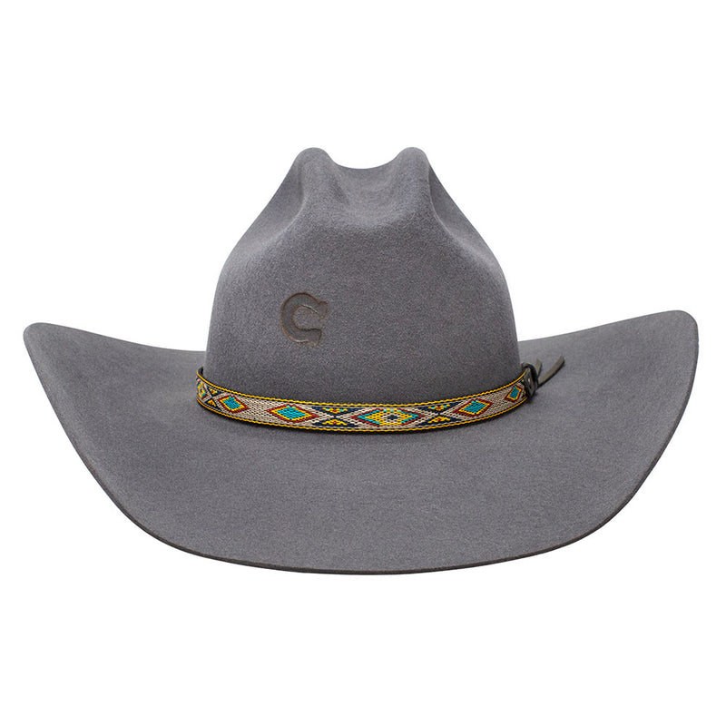Charlie 1 Horse Run Away Grey 4in Brim Precreased Felt Hat