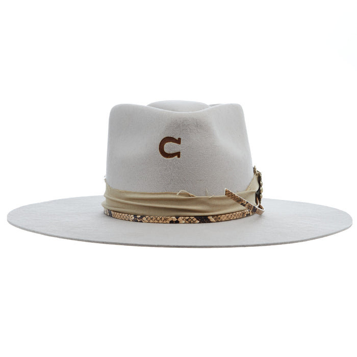Charlie 1 Horse Spearpoint Silverbelly 4in Brim Fashion Hat