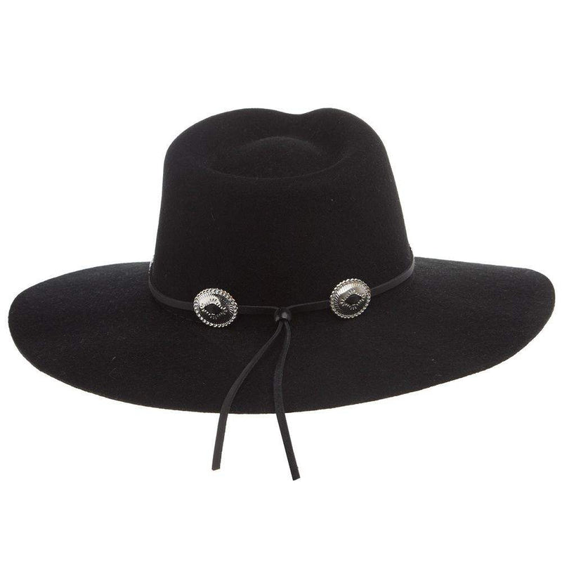 Charlie 1 Horse Traveler Black 3 3/4in Brim Concho Band Fashion Hat