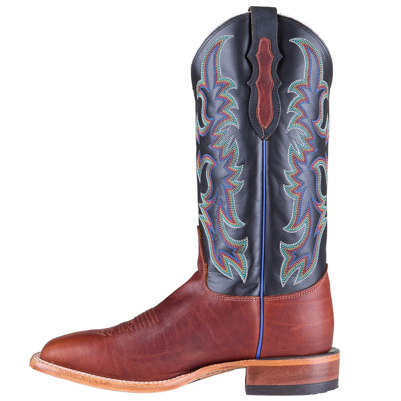 Justin Boot Company Men's Braxton Cognac American Bison Vamp 13in Black Top