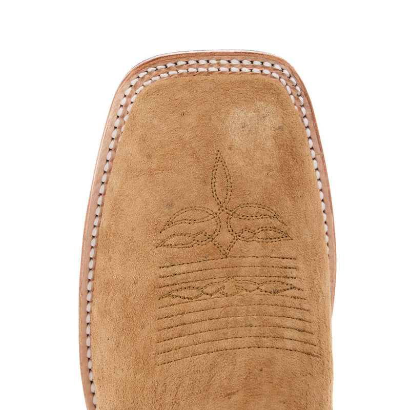 Justin Boot Company Men's CPX Tan Sueded Smooth Quill Ostrich Vamp 11in Matching Top