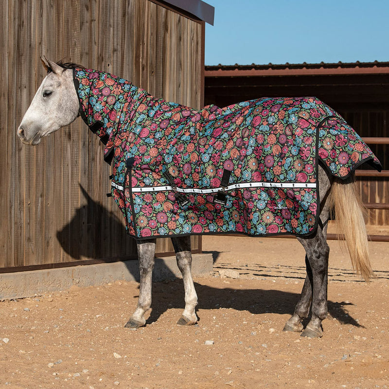 Classic Neon Flower 10k Trainer Hooded Winter Horse Blanket