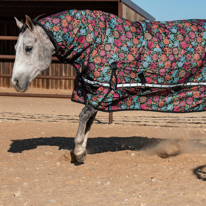 Classic Neon Flower 10k Trainer Hooded Winter Horse Blanket