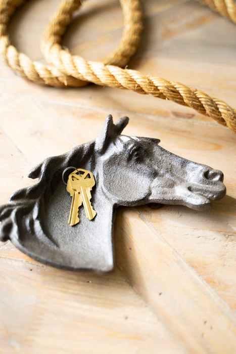 NRS Horse Head Cast Iron Trinket Dish