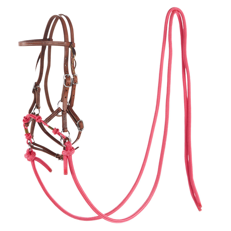 Yoder Equine Products Hermann Oak Knotted Hackamore with 8ft Split Reins