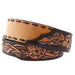 M & F Mens 3D Roughout Leather Floral Tool Western Belt