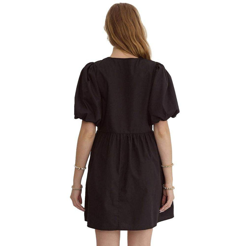 Entro Women's Black Bow Mini Dress