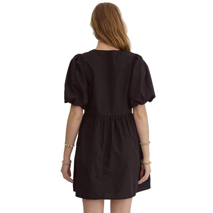 Entro Women's Black Bow Mini Dress Entro Women's Black Bow Mini Dress