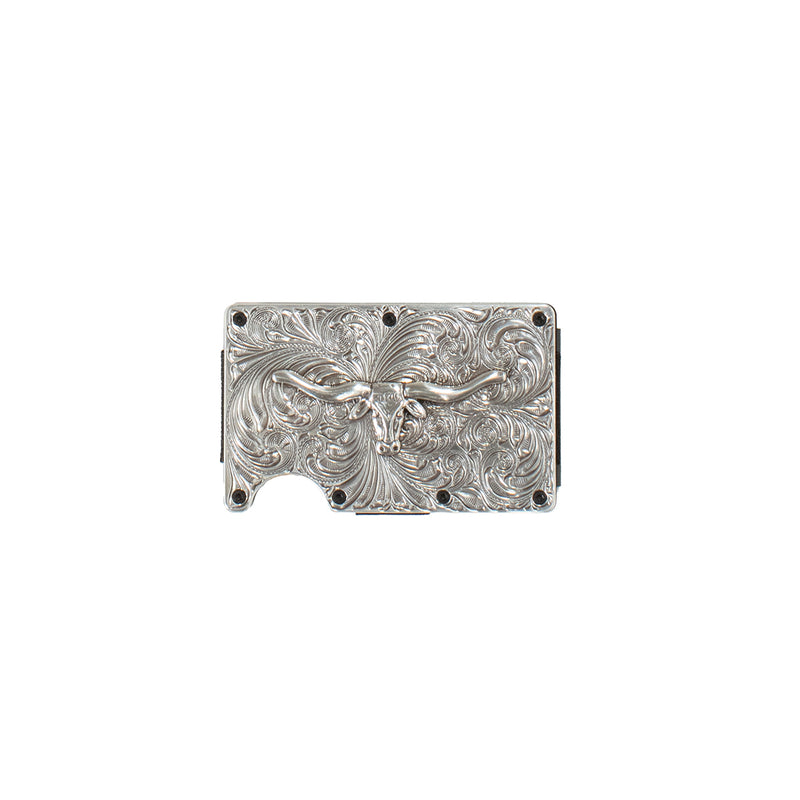 Mens Longhorn Scroll Utility Wallet