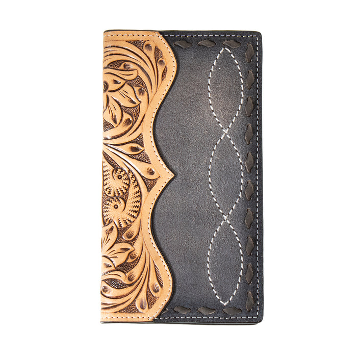 Men's Roughout w/Tooled Detail Rodeo Wallet