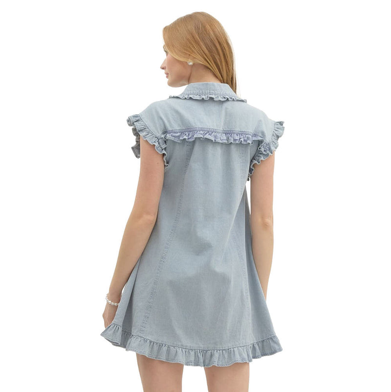 Entro Womens Denim Sleeveless Mini Dress — NRS