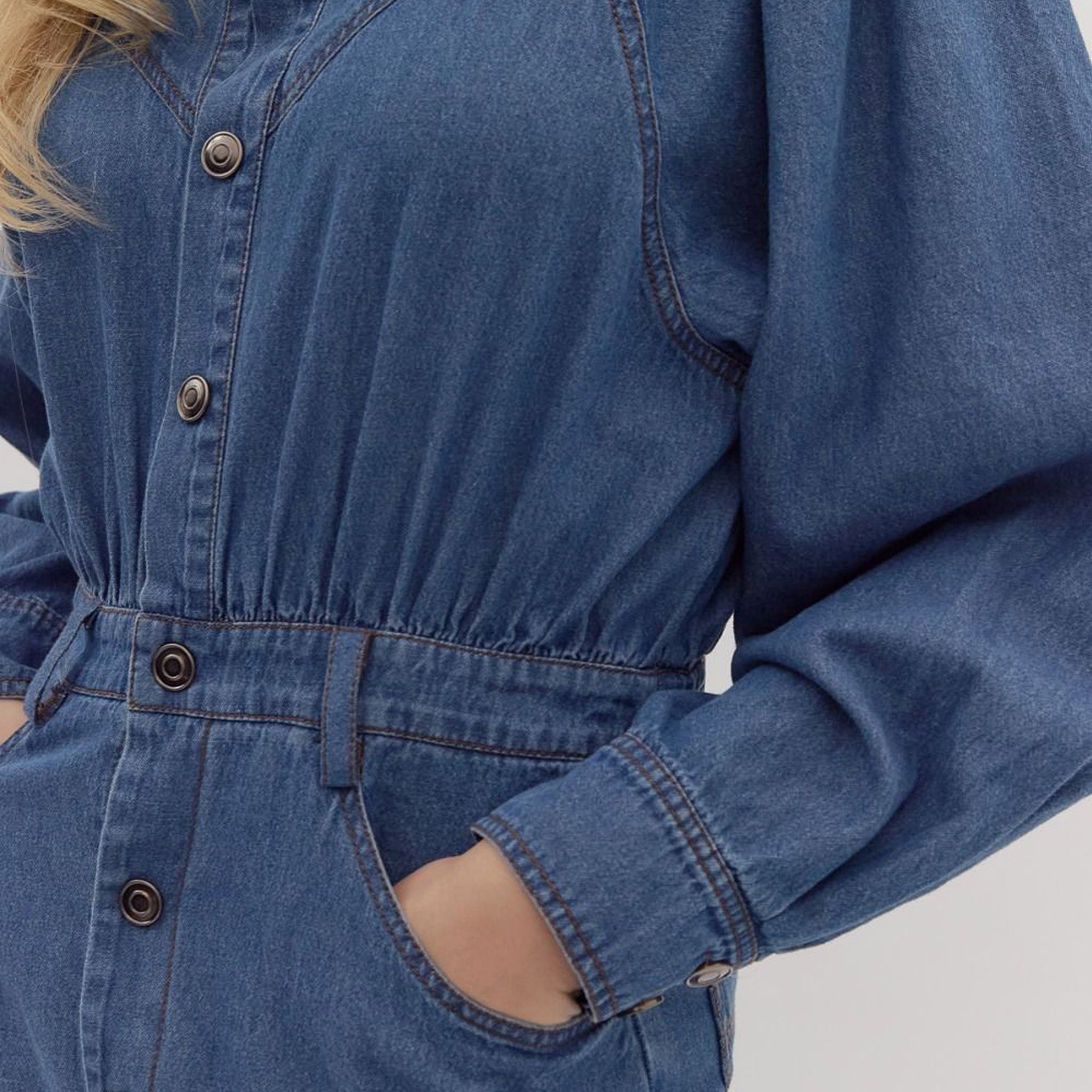 Entro Women's Denim Midi Shirt Dress
