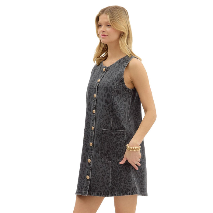 Entro Women's Black Print Dress