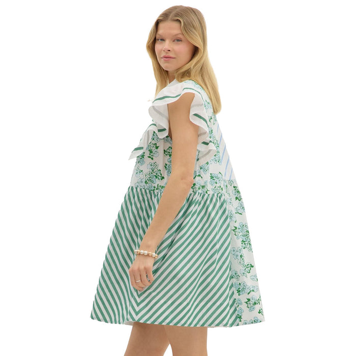 Entro Women's Multi Print Color Block Dress