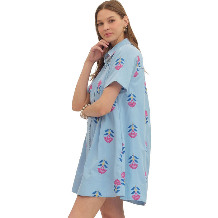 Entro Women's Chambray Mini Dress
