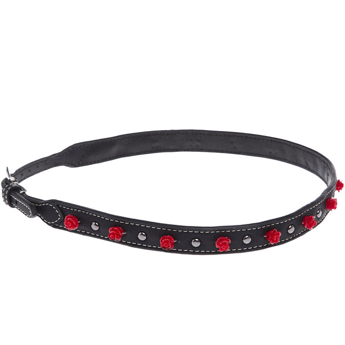 Black Band Red Rose Hatband