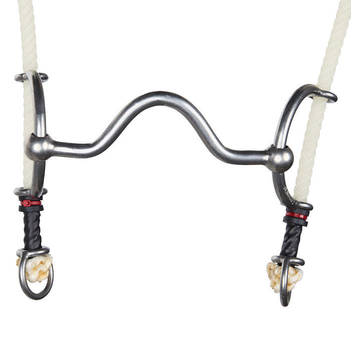 Flaharty Bits  Spurs Low Solid Port Rope Draw Bit Headstall