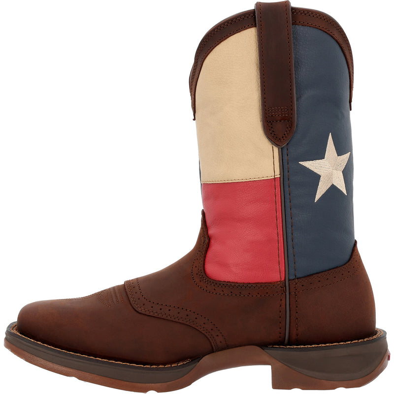 Durango Boots Men`s Texas Flag Pull on Square Toe Western Boot