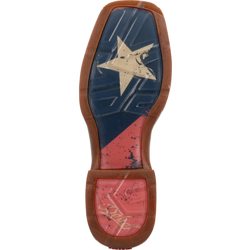 Durango Boots Men`s Texas Flag Pull on Square Toe Western Boot