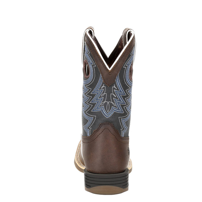Durango Boots Kid's Lil`Rebel Pro Belgian Brown Vamp 8in Demin Blue Top