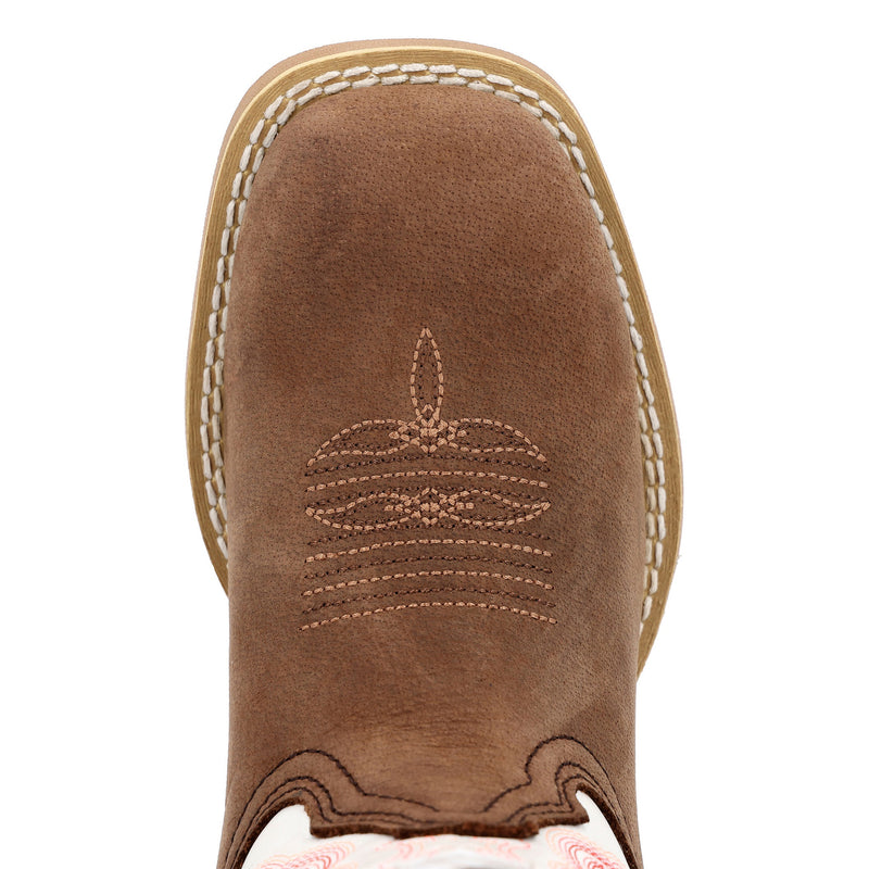 Durango Boots Rebel Pro Kids Trail Brown and White Square Toe Boot