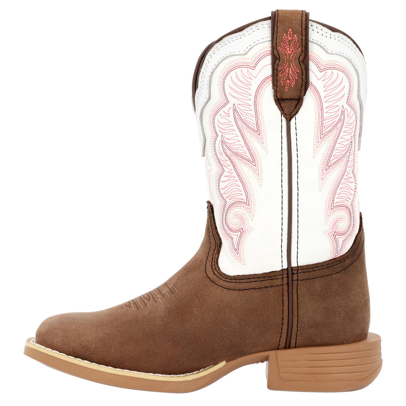 Durango Boots Rebel Pro Kids Trail Brown and White Square Toe Boot