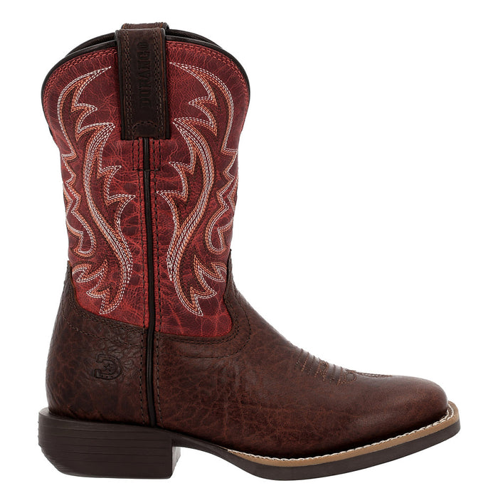 Durango Boots Children`s Shyloh Brown with Dynamite Red Shaft Square Toe Boot