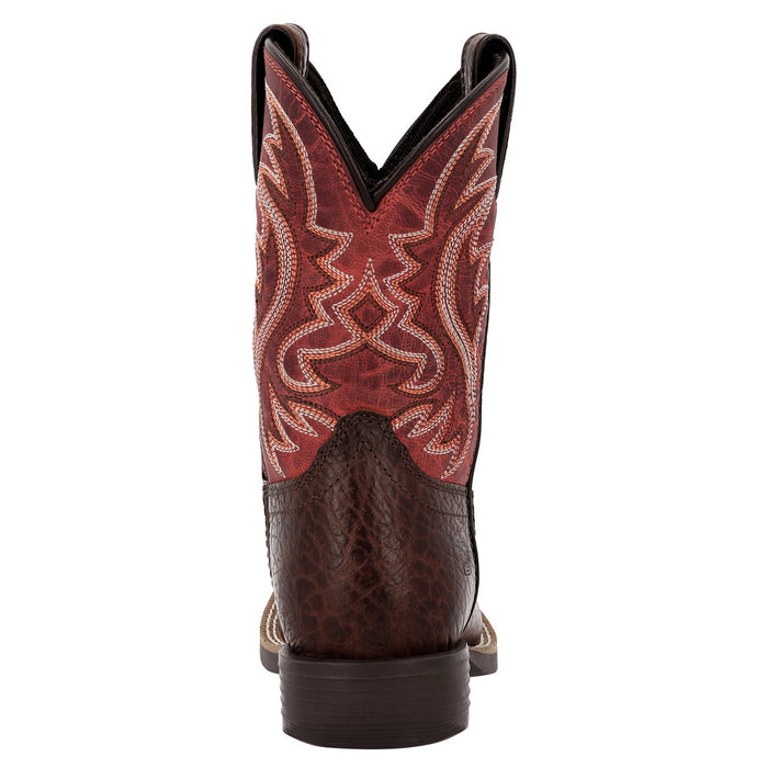 Durango Boots Youth Shyloh Brown with Dynamite Red Shaft Square Toe Boot