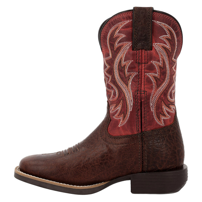 Durango Boots Youth Shyloh Brown with Dynamite Red Shaft Square Toe Boot