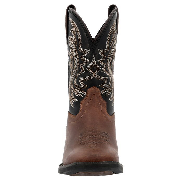 Durango Boots Youth Shyloh Brawny Brown with Black Shaft Square Toe Boot