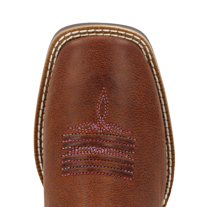 Durango Boots Children`s Shyloh Rusty Brown with Dusty Rose Shaft Square Toe Boot