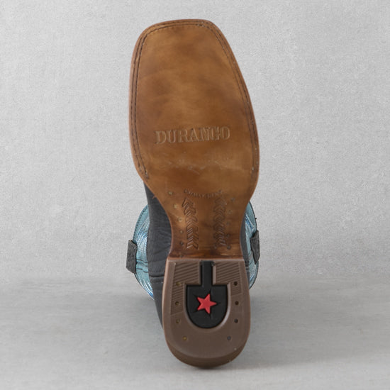 Durango Men`s Arena Pro Black 13in Blue Lagoon Top Square Toe Cowboy Boot