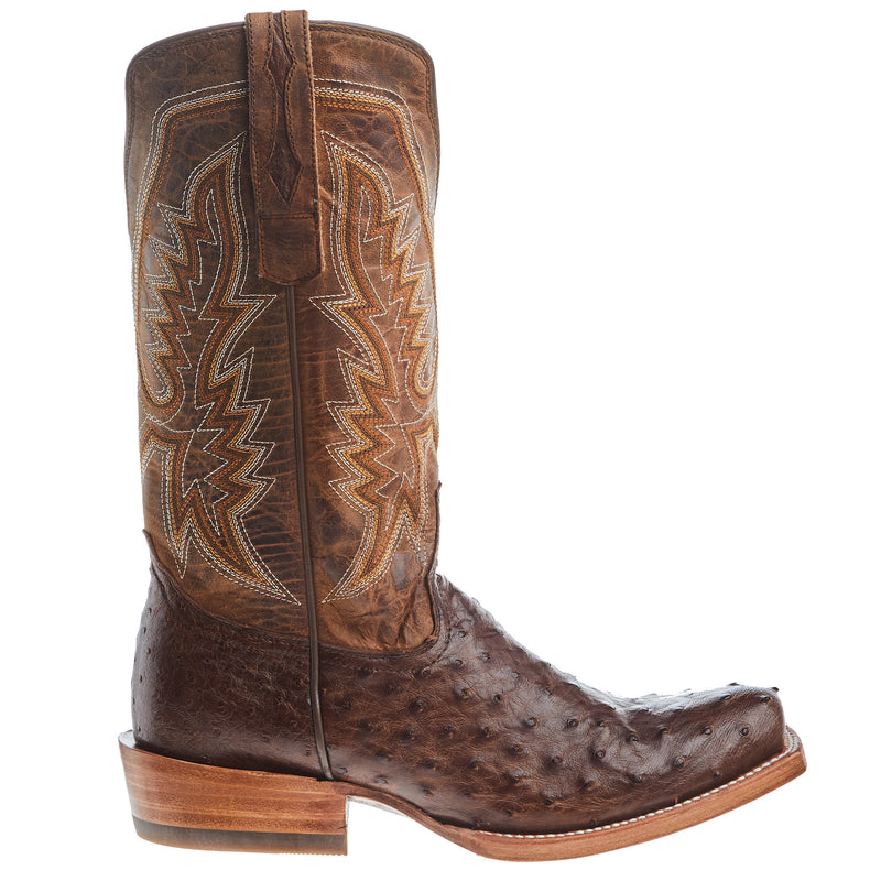 Durango Boots Mens PRCA Kango Tobacco Full Quill Ostrich 13in Rust Top