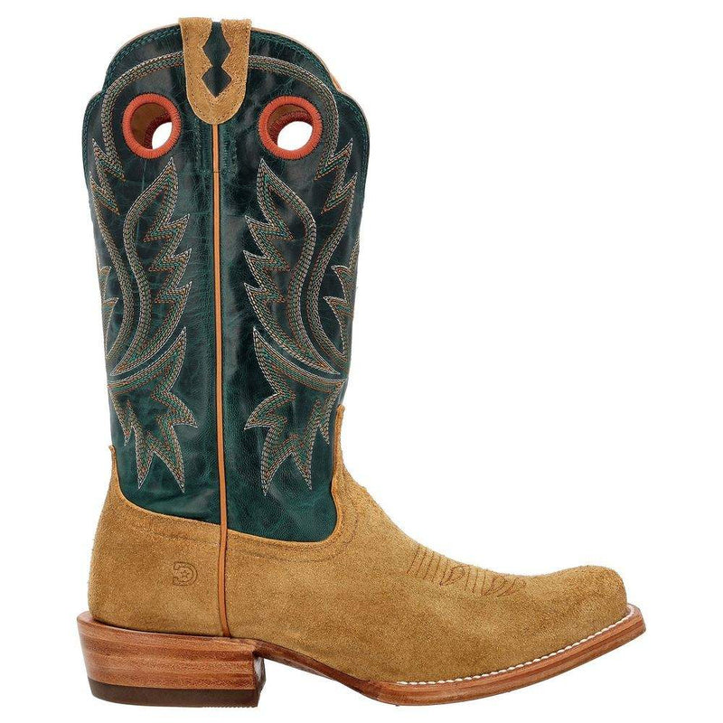 Durango Boots Men`s PRCA Tan Roughout 13in. Deep Teal Top