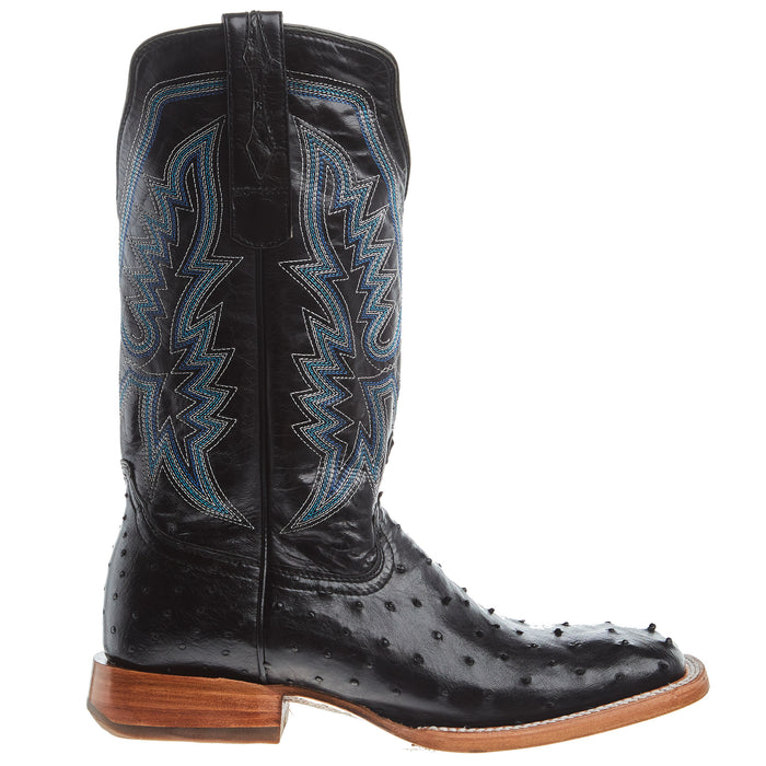 Durango Boots Mens PRCA Black Full Quill Ostrich 13in Midnight Top