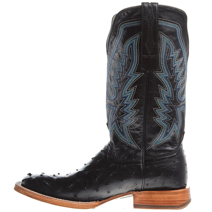 Durango Boots Mens PRCA Black Full Quill Ostrich 13in Midnight Top