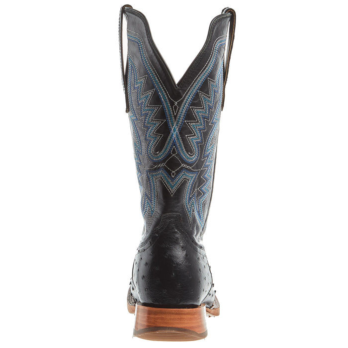 Durango Boots Mens PRCA Black Full Quill Ostrich 13in Midnight Top