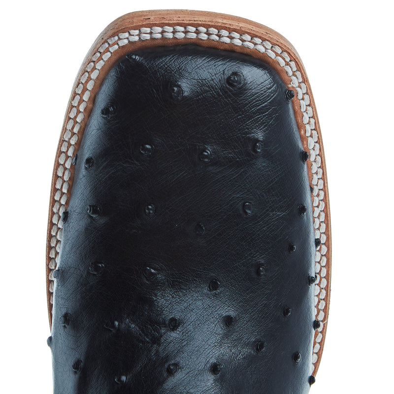 Durango Boots Mens PRCA Black Full Quill Ostrich 13in Midnight Top